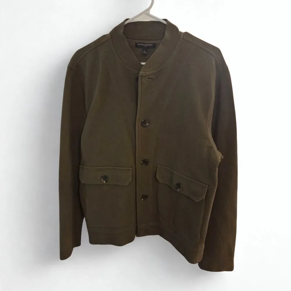Banana Republic Olive Green Men's Bomber Jacket